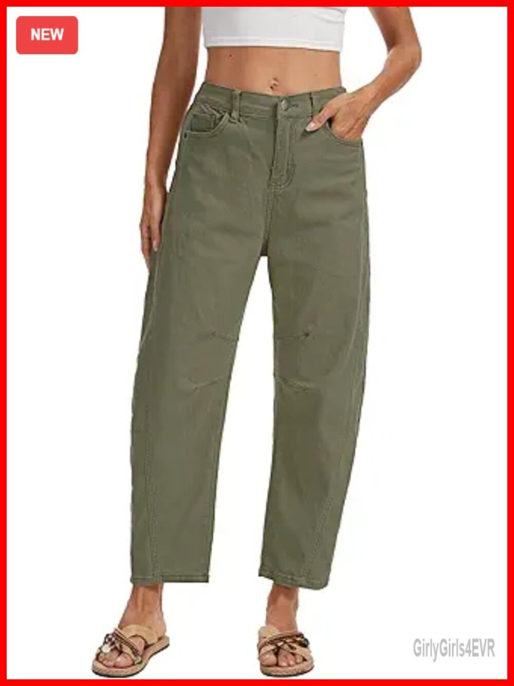 Mid Rise Wide Leg Cropped Stretchy Denim Pants